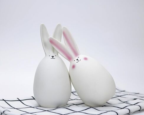 Ceramic Bunny Rabbits Easter Bunny Decorations Porcelain Bunny Rabbit for Easter Decoration Spring Gifts Ceramic Bunny Figurine Statues for Home Decor Bunny Decor Rabbit Decor in Saudi Arabia