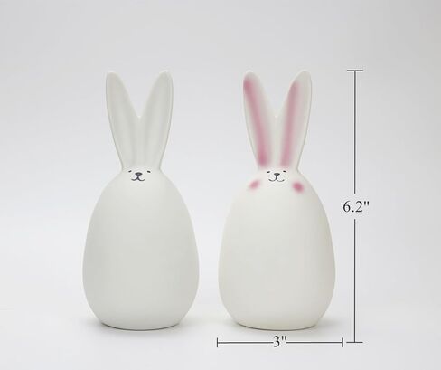 Ceramic Bunny Rabbits Easter Bunny Decorations Porcelain Bunny Rabbit for Easter Decoration Spring Gifts Ceramic Bunny Figurine Statues for Home Decor Bunny Decor Rabbit Decor in Saudi Arabia