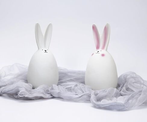 Ceramic Bunny Rabbits Easter Bunny Decorations Porcelain Bunny Rabbit for Easter Decoration Spring Gifts Ceramic Bunny Figurine Statues for Home Decor Bunny Decor Rabbit Decor in Saudi Arabia