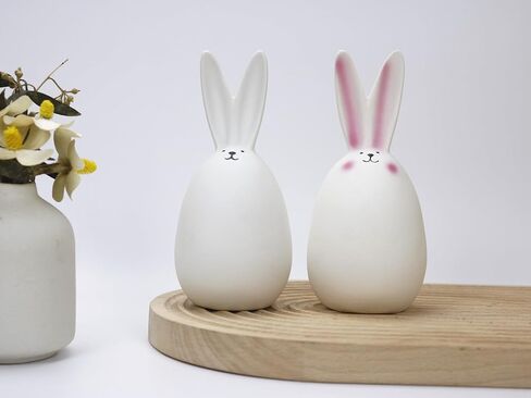 Ceramic Bunny Rabbits Easter Bunny Decorations Porcelain Bunny Rabbit for Easter Decoration Spring Gifts Ceramic Bunny Figurine Statues for Home Decor Bunny Decor Rabbit Decor in Saudi Arabia