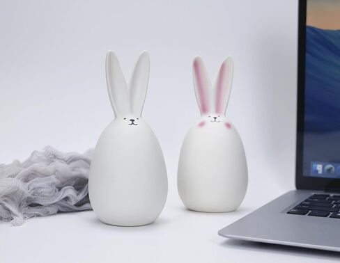Ceramic Bunny Rabbits Easter Bunny Decorations Porcelain Bunny Rabbit for Easter Decoration Spring Gifts Ceramic Bunny Figurine Statues for Home Decor Bunny Decor Rabbit Decor in Saudi Arabia
