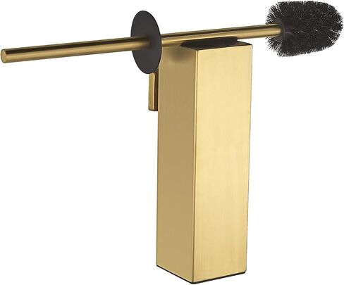 FVITA Toilet Brush Wall Mounted Toilet Brush with Holder Modern Toilet Bowl Brush Bathroom Brushed Gold Square in Saudi Arabia