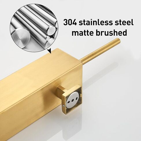 FVITA Toilet Brush Wall Mounted Toilet Brush with Holder Modern Toilet Bowl Brush Bathroom Brushed Gold Square in Saudi Arabia