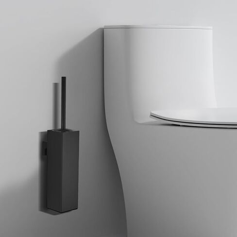 FVITA Toilet Brush Wall Mounted Toilet Brush with Holder Modern Toilet Bowl Brush Bathroom Brushed Gold Square in Saudi Arabia