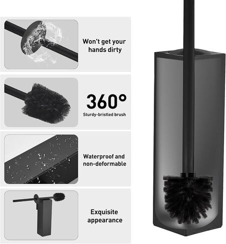 FVITA Toilet Brush Wall Mounted Toilet Brush with Holder Modern Toilet Bowl Brush Bathroom Brushed Gold Square in Saudi Arabia