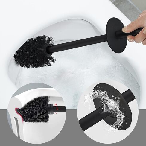FVITA Toilet Brush Wall Mounted Toilet Brush with Holder Modern Toilet Bowl Brush Bathroom Brushed Gold Square in Saudi Arabia