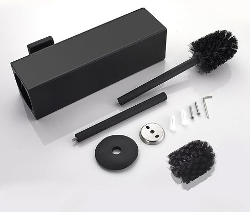 FVITA Toilet Brush Wall Mounted Toilet Brush with Holder Modern Toilet Bowl Brush Bathroom Brushed Gold Square in Saudi Arabia