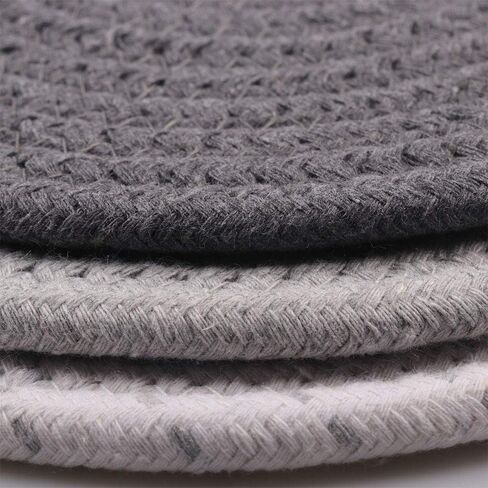 5-Pcs Trivet Pot Holder: Round Woven Potholders Set - 100% Cotton Braided Hot Pads - Coasters - Table Mats for Cooking and Baking One 11.8 Inch and Four 7 Inch in Saudi Arabia