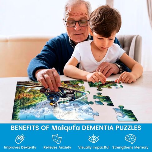 4 Packs 36 Large Piece Puzzle for Seniors - Dementia Puzzles for Elderly Adults,Alzheimer’s Puzzles Memory Cognitive Games for Elderly Seniors with 4 Storage Bags in Saudi Arabia