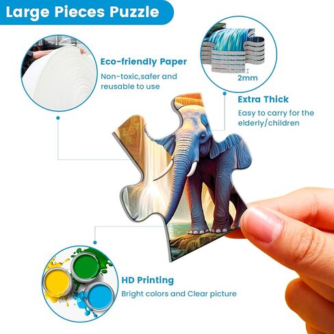 4 Packs 36 Large Piece Puzzle for Seniors - Dementia Puzzles for Elderly Adults,Alzheimer’s Puzzles Memory Cognitive Games for Elderly Seniors with 4 Storage Bags in Saudi Arabia