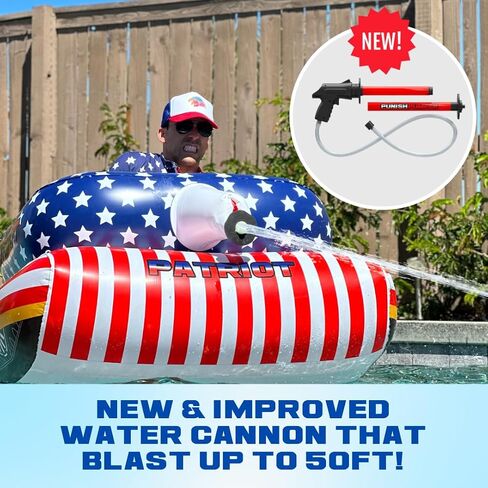 Float Factory’s Premium Inflatable Pool Float - Inflatable Tank Floatie w/Water Cannon That Blast Water up to 50 ft! - Durable Inflatable Pool Floats for Adults & Kids Ages 5+ in Saudi Arabia