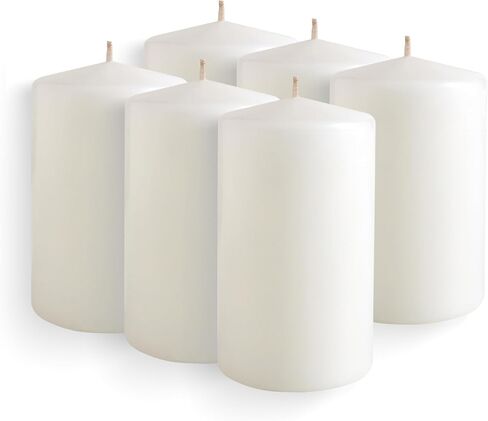 Simply Soson White Pillar Candles Bulk - 2.5x4 Inch, Set of 6 Unscented Pillar Candles, Elegant Tall Pillar Candle, Round Cone tip Pillar Candle for Home Decor, Dinner, Wedding, Party, & Restaurant in Kuwait