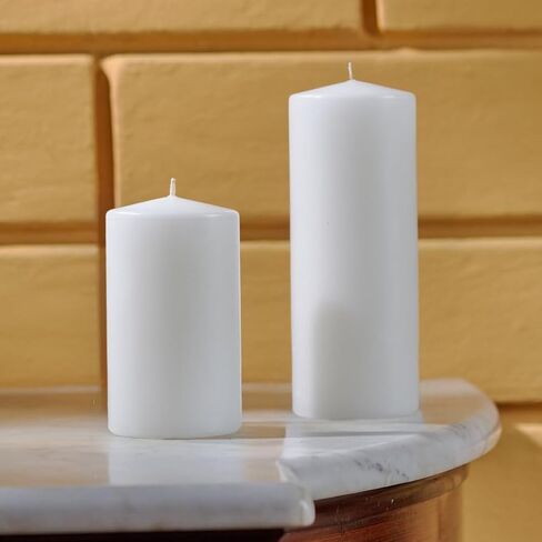 Simply Soson White Pillar Candles Bulk - 2.5x4 Inch, Set of 6 Unscented Pillar Candles, Elegant Tall Pillar Candle, Round Cone tip Pillar Candle for Home Decor, Dinner, Wedding, Party, & Restaurant in Kuwait