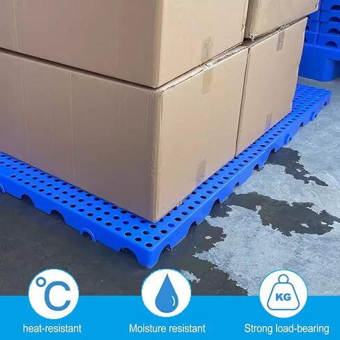 Plastic Pallet, Waterproof Storage Grid Pad, Lightweight Nestable Floor Pallets, 2pcs HDPE Breathable Grids Article Racks for Garage Supermarket Basement in Saudi Arabia