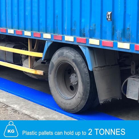 Plastic Pallet, Waterproof Storage Grid Pad, Lightweight Nestable Floor Pallets, 2pcs HDPE Breathable Grids Article Racks for Garage Supermarket Basement in Saudi Arabia