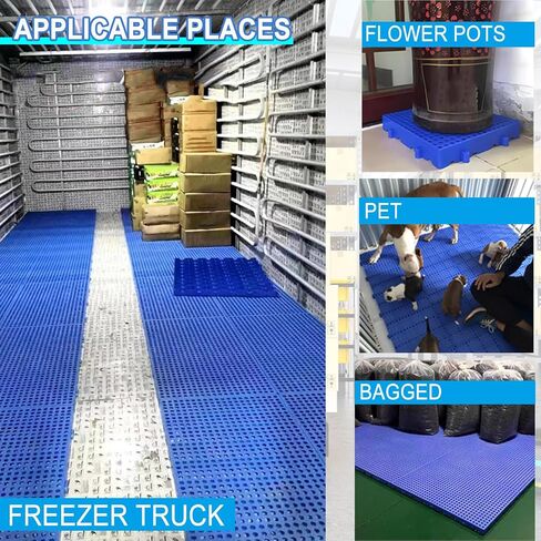 Plastic Pallet, Waterproof Storage Grid Pad, Lightweight Nestable Floor Pallets, 2pcs HDPE Breathable Grids Article Racks for Garage Supermarket Basement in Saudi Arabia