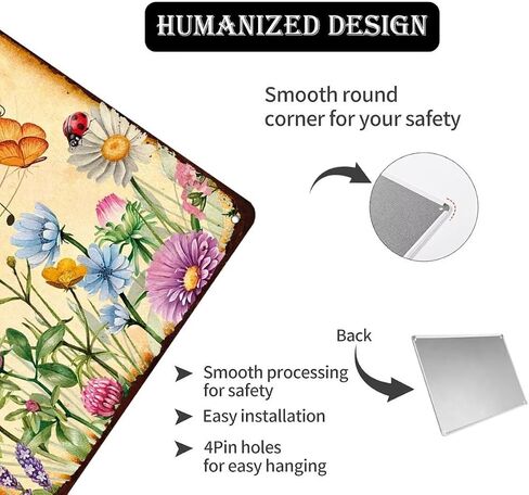 What a Wonderful World Metal Tin Sign Vintage Garden Tin Signs for Outdoor Patio I See Trees of Green Red Roses Too Tin Sign Flowers Sign for Cafe Kitchen Home Wall Decor Plaque 8x12 Inch in Saudi Arabia