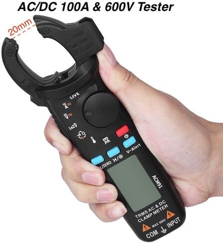 ACM91 Clamp Meter Digital AC/DC Current & Voltage Tester, True RMS Multimeter Tester 6000 Counts Auto Range, 100A 600V Amp Volt Meter with NCV LOZ, Storage Bag in Saudi Arabia