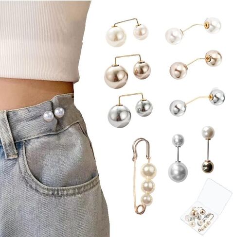 12 Pcs Pearl Brooch, Safety Pins for Clothes Fashion Brooches and Pins for Women, Dress Clips for Women Girls Clothing Dresses Decoration Accessories in Kuwait