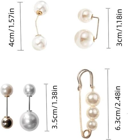 12 Pcs Pearl Brooch, Safety Pins for Clothes Fashion Brooches and Pins for Women, Dress Clips for Women Girls Clothing Dresses Decoration Accessories in Kuwait
