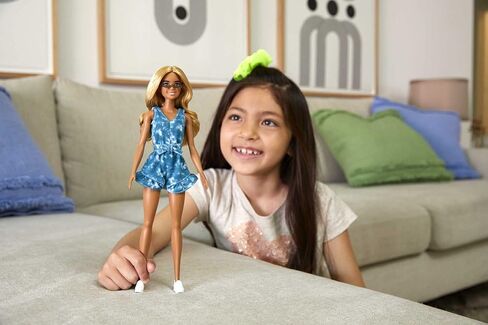 Barbie Ken Fashionistas Doll #162 with Rooted Brunette Hair Wearing Graphic Purple Top, Shorts & Yellow Shoes, Toy for Kids 3 to 8 Years Old in Saudi Arabia
