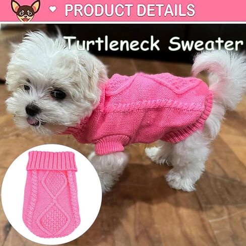 2 Pieces Dog Sweater for Small Dogs Chihuahua Clothes Winter Cute Knitwear in Kuwait