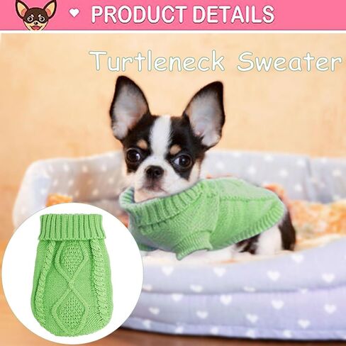 2 Pieces Dog Sweater for Small Dogs Chihuahua Clothes Winter Cute Knitwear in Kuwait