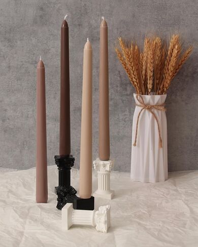 Viyffo 10 Inch Brown Taper Candles Set of 4 Unscented Smokeless Long Tall Tapered Candle for Candlesticks Wedding Home Decor Dinner in Saudi Arabia