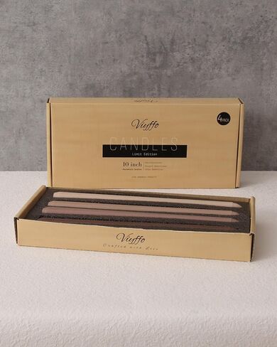 Viyffo 10 Inch Brown Taper Candles Set of 4 Unscented Smokeless Long Tall Tapered Candle for Candlesticks Wedding Home Decor Dinner in Saudi Arabia