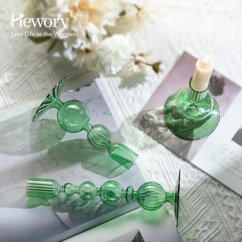 مجموعة حاملي الشموع الزجاجية من Hewory: 3 قطع حامل شموع وردي، حامل شموع مستدقة السائبة، حامل عصي شموع مضلع كريستالي لديكور الطاولة المركزية لحفلات الزفاف وعيد الميلاد وعيد الشكر in Kuwait