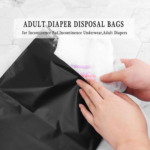 Incontinence Pad Disposal Bags pack of 100,White Adult Diaper Disposal Bags 9.84 x 13.78inches Opaque Disposable Incontinence Bags for Incontinence Underwear,Adult Diapers(with Storage Bag) in Saudi Arabia