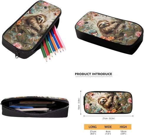 حقيبة ظهر Suobstales Sloth Butterfly Flower Print حقيبة كتب للأطفال مع صندوق غداء مقلمة مجموعة حقيبة ظهر كاجوال حقيبة ظهر حقيبة كمبيوتر محمول 3 في 1 لوازم مدرسية للبنين والبنات in Kuwait
