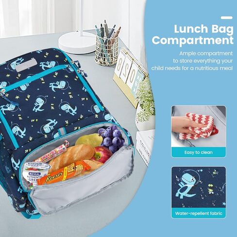 Kids Backpack with Insulated Pocket for Lunch Box - Cute Kindergarten Backpack for Boys Girls - Comfort Elementary Bookbags Gifts for Children in Saudi Arabia