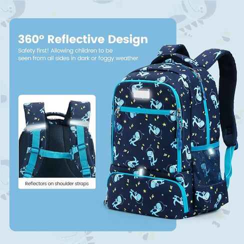 Kids Backpack with Insulated Pocket for Lunch Box - Cute Kindergarten Backpack for Boys Girls - Comfort Elementary Bookbags Gifts for Children in Saudi Arabia