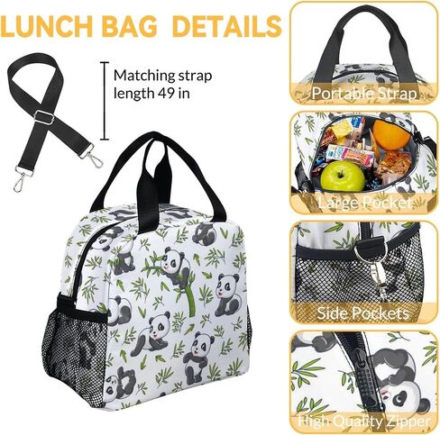 Mercuryelf Panda Backpack with Lunch Box and Pencil Case, Cute Pandas Elementary Kindergarten School Preschool Bookbag for Boys Girls Kids, Set of 3 in Saudi Arabia