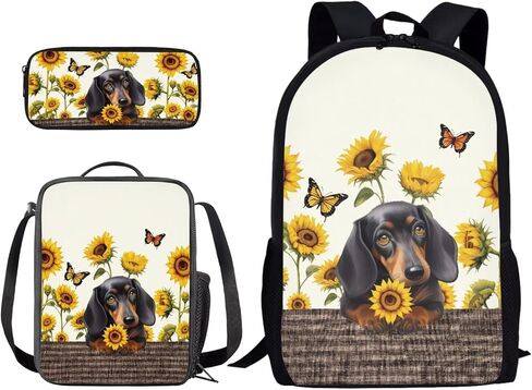 حقيبة ظهر Suobstales Sloth Butterfly Flower Print حقيبة كتب للأطفال مع صندوق غداء مقلمة مجموعة حقيبة ظهر كاجوال حقيبة ظهر حقيبة كمبيوتر محمول 3 في 1 لوازم مدرسية للبنين والبنات in Kuwait