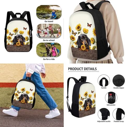 حقيبة ظهر Suobstales Sloth Butterfly Flower Print حقيبة كتب للأطفال مع صندوق غداء مقلمة مجموعة حقيبة ظهر كاجوال حقيبة ظهر حقيبة كمبيوتر محمول 3 في 1 لوازم مدرسية للبنين والبنات in Kuwait