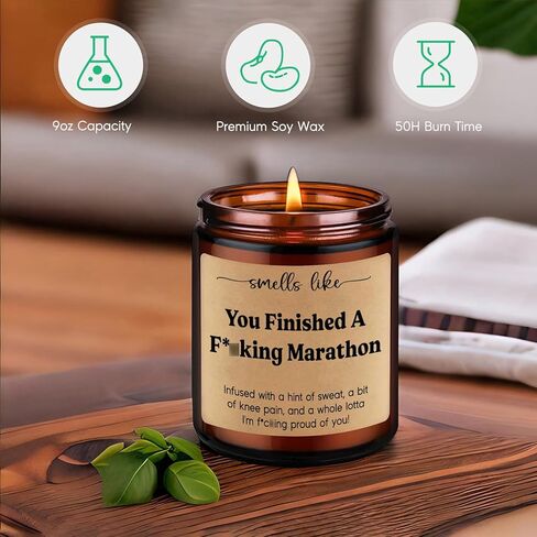 الشموع المعطرة gspy - هدايا الماراثون، هدايا للعدائين، هدايا الجري للنساء والرجال - هدايا عدائي نصف الماراثون، أساسيات الماراثون، هدايا للعدائين، هدايا ماراثون مضحكة للأصدقاء in Kuwait