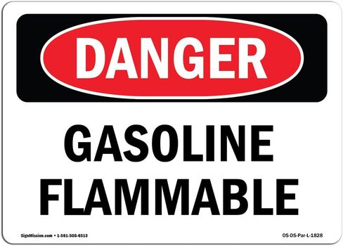 OSHA Danger Sign - Gasoline Flammable | Decal | Protect Your Business, Construction Site, Warehouse & Shop Area | Made in The USA in Saudi Arabia