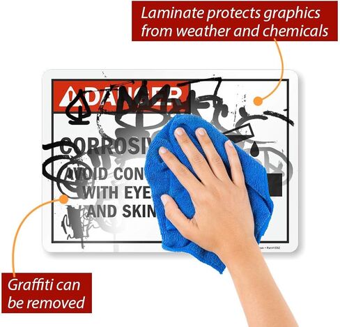SmartSign "Danger - Corrosives, Avoid Contact with Eyes And Skin" Label | 10" x 14" Laminated Vinyl in Saudi Arabia
