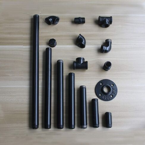 GeilSpace Cap, Malleable Iron Pipe Fittings - Vintage DIY Industrial Shelving, Industrial Decor, Furniture DIY (1/2", Black) in Saudi Arabia