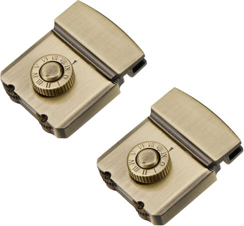 قطعتان من أقفال مجموعة الأمتعة، مشابك برونزية لحقيبة السفر مع مجموعة من 3 أرقام، أقفال كلمة المرور، صندوق أدوات معدني، مشابك للحقائب، استبدال الأقفال، مع براغي in Kuwait