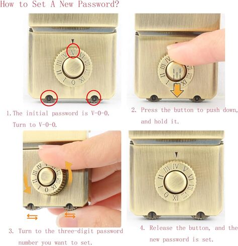 قطعتان من أقفال مجموعة الأمتعة، مشابك برونزية لحقيبة السفر مع مجموعة من 3 أرقام، أقفال كلمة المرور، صندوق أدوات معدني، مشابك للحقائب، استبدال الأقفال، مع براغي in Kuwait