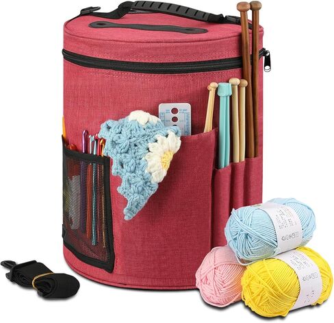 حقيبة كروشيه لتخزين الغزل، حقيبة تنظيم إبرة الحياكة WITSTEP، حامل حقيبة كروشيه مع جيب أمامي لتخزين الغزل، إبرة الحياكة، وخطافات الكروشيه in Kuwait