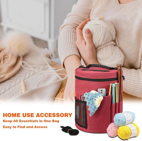 حقيبة كروشيه لتخزين الغزل، حقيبة تنظيم إبرة الحياكة WITSTEP، حامل حقيبة كروشيه مع جيب أمامي لتخزين الغزل، إبرة الحياكة، وخطافات الكروشيه in Kuwait