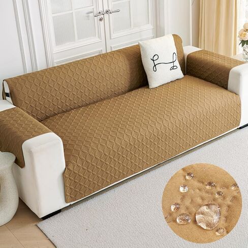 ENVEHUG غطاء أريكة Loveseat قابل للعكس لأريكة وسادتين غطاء مقاوم للماء وغطاء أريكة قابل للغسل مع أشرطة غير قابلة للانزلاق ومطاطية للأطفال والكلاب والقطط والحيوانات الأليفة (رمادي، 104 × 76) in Kuwait