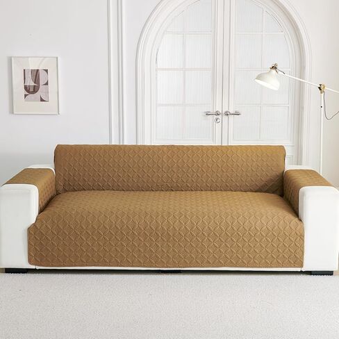 ENVEHUG غطاء أريكة Loveseat قابل للعكس لأريكة وسادتين غطاء مقاوم للماء وغطاء أريكة قابل للغسل مع أشرطة غير قابلة للانزلاق ومطاطية للأطفال والكلاب والقطط والحيوانات الأليفة (رمادي، 104 × 76) in Kuwait