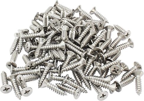 Piutouyar 100 Pack M5 x 20mm Wood Screws, 304 Stainless Steel Screws Round Phillips Head Self Tapping Drywall Screw Fasteners Hardware in Saudi Arabia