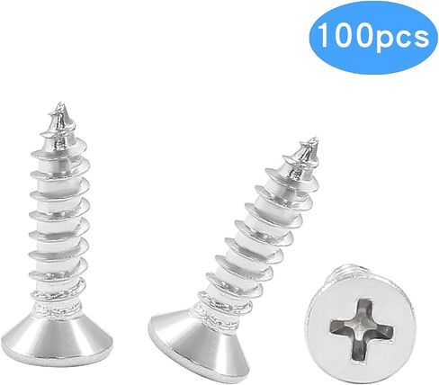 Piutouyar 100 Pack M5 x 20mm Wood Screws, 304 Stainless Steel Screws Round Phillips Head Self Tapping Drywall Screw Fasteners Hardware in Saudi Arabia