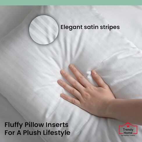 Trendy Home 16x16 Throw Pillow Insert (Set of 4, White) Bed and Couch Pillows Stuffer Hypoallergenic, Decorative Home Outdoor Sofa Pillow Filler (Non Woven, 4 Pack) in Saudi Arabia